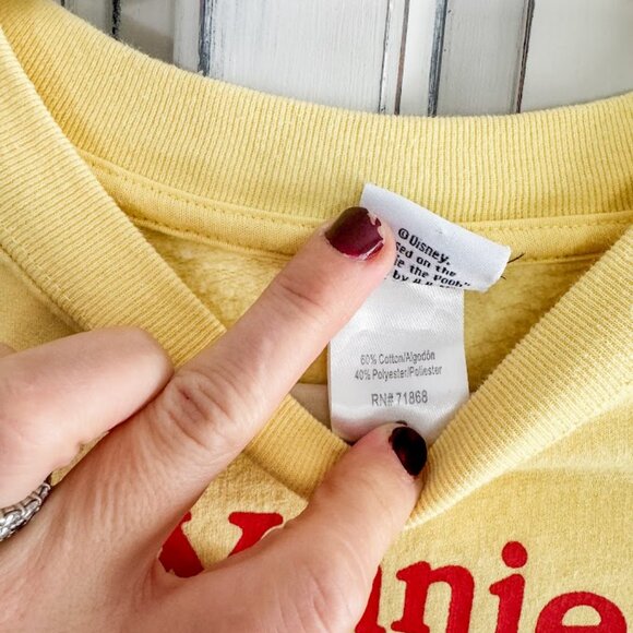 Disney Winnie The Pooh Crew Neck Sweatshirt Yellow Size S Women's - Picture 5 of 5